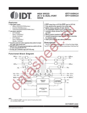 IDT7143LA25PFI datasheet  